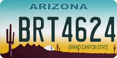 AZ license plate BRT4624