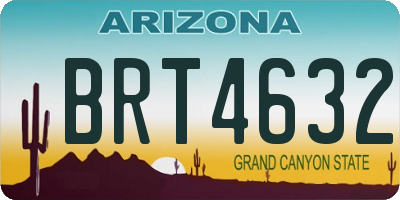 AZ license plate BRT4632