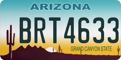 AZ license plate BRT4633