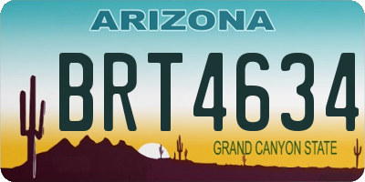 AZ license plate BRT4634