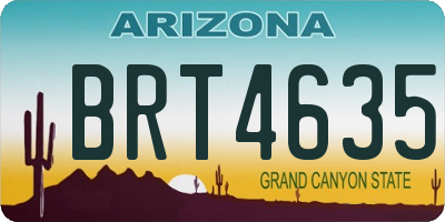 AZ license plate BRT4635