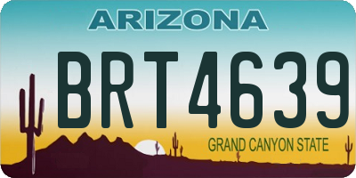 AZ license plate BRT4639
