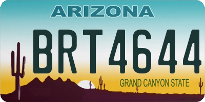 AZ license plate BRT4644