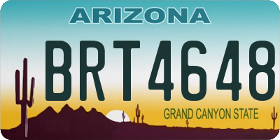 AZ license plate BRT4648