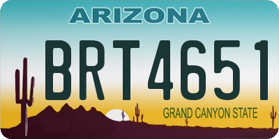 AZ license plate BRT4651