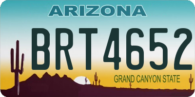 AZ license plate BRT4652