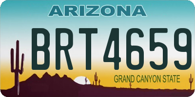 AZ license plate BRT4659