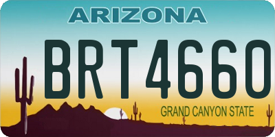 AZ license plate BRT4660