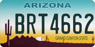 AZ license plate BRT4662
