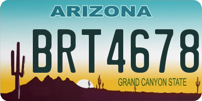 AZ license plate BRT4678