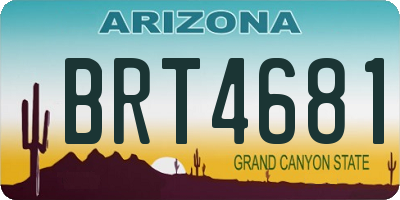 AZ license plate BRT4681