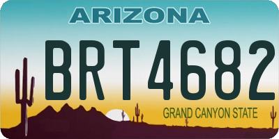 AZ license plate BRT4682