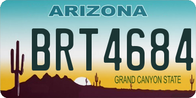 AZ license plate BRT4684
