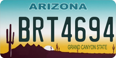AZ license plate BRT4694