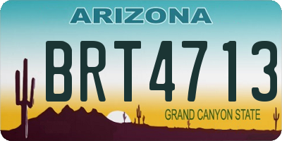 AZ license plate BRT4713