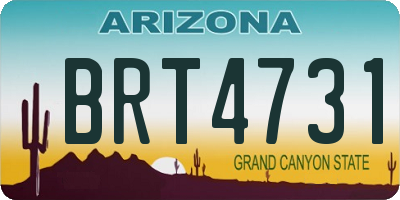 AZ license plate BRT4731