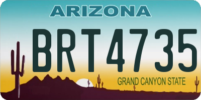 AZ license plate BRT4735