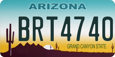 AZ license plate BRT4740