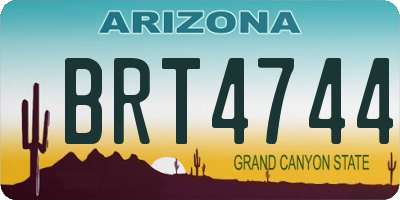 AZ license plate BRT4744