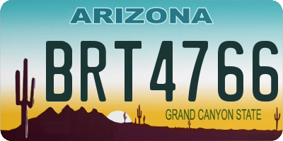 AZ license plate BRT4766