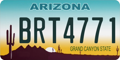 AZ license plate BRT4771