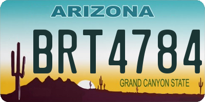 AZ license plate BRT4784