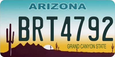AZ license plate BRT4792