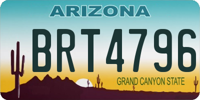 AZ license plate BRT4796