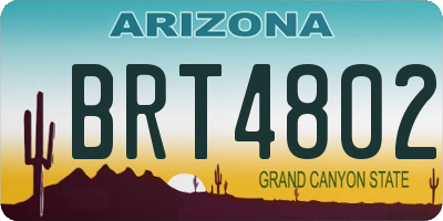 AZ license plate BRT4802