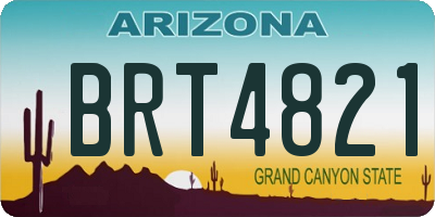 AZ license plate BRT4821