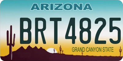 AZ license plate BRT4825