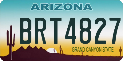 AZ license plate BRT4827