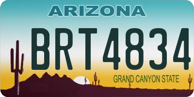 AZ license plate BRT4834
