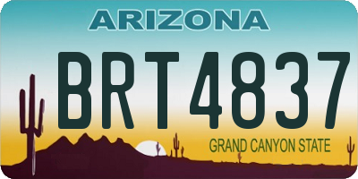 AZ license plate BRT4837