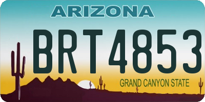 AZ license plate BRT4853