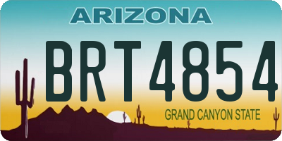 AZ license plate BRT4854