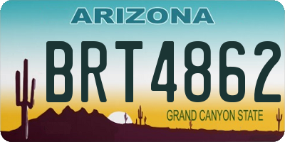 AZ license plate BRT4862