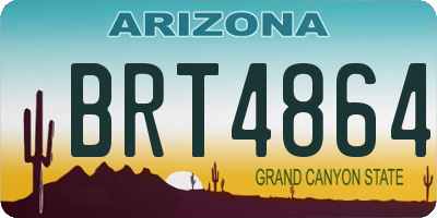 AZ license plate BRT4864