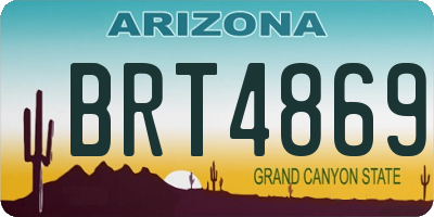 AZ license plate BRT4869