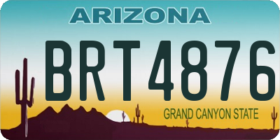 AZ license plate BRT4876