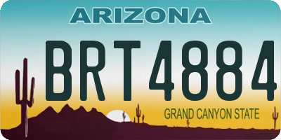 AZ license plate BRT4884