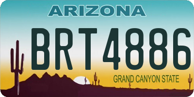 AZ license plate BRT4886