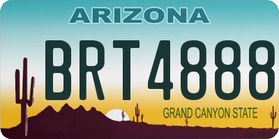 AZ license plate BRT4888