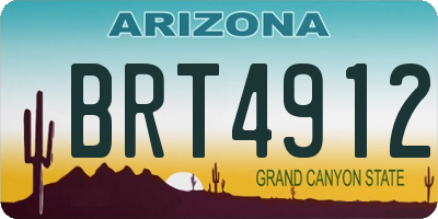 AZ license plate BRT4912