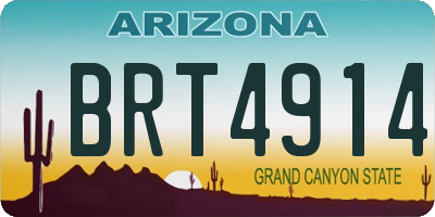 AZ license plate BRT4914