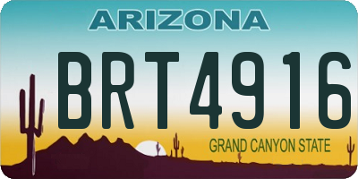 AZ license plate BRT4916