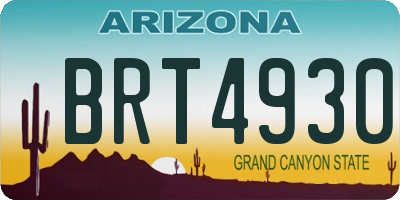 AZ license plate BRT4930