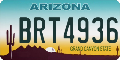AZ license plate BRT4936