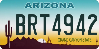 AZ license plate BRT4942