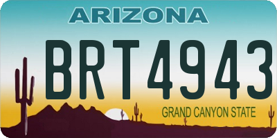 AZ license plate BRT4943